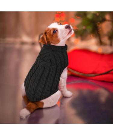 Moorle Dog Sweater for Small & Medium Dogs Warm Knitted Turtleneck Winter Sweater in Black | XL Sizes for Pets - Buy Online on GoSupps.com