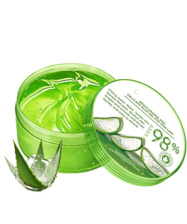300ml Organic Aloe Vera Gel 98% Pure Aloe Vera Gel For Face & Body Aloe Vera Moisturiser For Hydrating & Smoothing Skin Aloe Vera After Sun Gel For For Dry Skin Sunburn Acne Repair