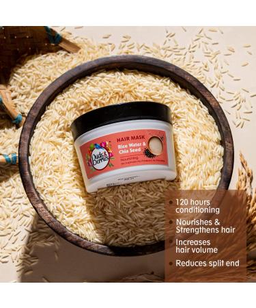 Buds & Berries Rice Water & Chia Seeds Conditioner Hair Mask - 200 ml | Promotes Hair Growth, Nourishment & Controls Hairfall | Sulphate & Paraben Free - Buy Online on GoSupps.com
