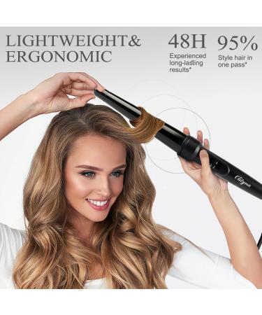 Olityna Ceramic Tapered Curling Wand 1.25 Inch - Professional Hair Curling Iron with Adjustable Temperature and Auto Shut Off - Buy Online on GoSupps.com