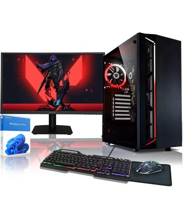 Beastcom Q3 Essential Gaming complete Set PC AMD Ryzen 3 4x4.00GHz 4K VEGA 8-Kern Graphics 16GB RAM 1TB SSD Monitor LED 24 " + keyboard + mouse + mouse pad HDMI WIN 11 GAMING SET Q3-115