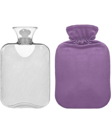Purple Hot Water Bottle with Cover - 2L Pain Relief Bag for Women | Ideal for Soothing Comfort & Relaxation - Buy Online on GoSupps.com
