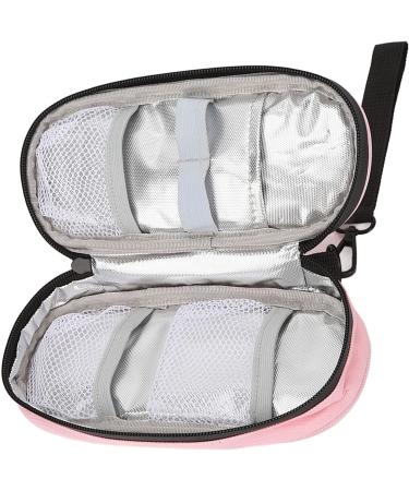Pink and Grey Insulin Cooler Bag for Diabetic Travel | Zipper Design Cooling Storage | Ideal for Office and Outdoor Activities | Includes Storage for Pills and Mini Tools (Pink) - Buy Online on GoSupps.com