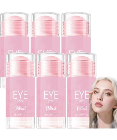 JASUBAI Set of 6 retinol eye balms for dark circles and puffiness - Under-eye cream with vitamin E - Reduces wrinkles and fine lines - Gentle on sensitive skin - Stick