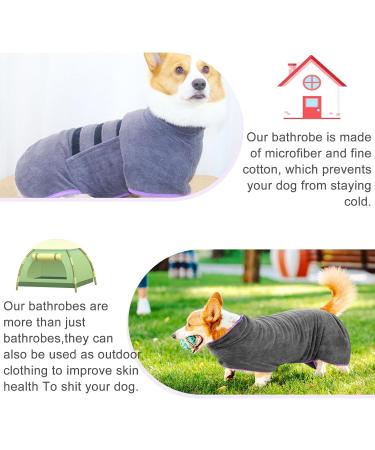 Newtic Dog Bathrobe | Microfiber Absorbent Towel for Small & Medium Dogs & Cats | Adjustable Velcro Fastener - Buy Online on GoSupps.com