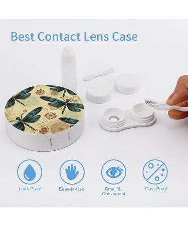Dragonfly Print Plastic Contact Lens Case - Travel-Friendly Contact Lens Care Box - Buy Online on GoSupps.com