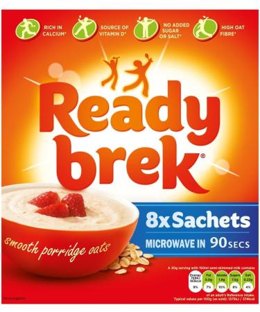 Intrinsic Treats Breakfast Oats Bundle with Ready Brek Original Smooth Porridge Oats Sachets (Pack of 3 - Total of 24 Sachets) - Buy Online on GoSupps.com