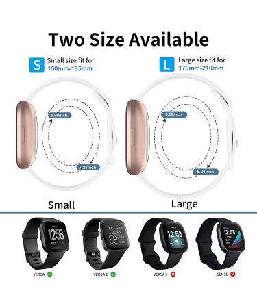 Witzon Sport Bands for Fitbit Versa 2/Lite, Breathable Silicone Replacement Wristbands - Large Black/Gray/White/Blue, Compatible with Versa Smartwatch - Men/Women - Buy Online on GoSupps.com