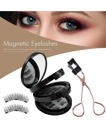 Lecerrot Magnetic False Eyelashes Magnetized without Glue Natural Magnetic Eyelashes Self-adhesive Reusable Magnetic Extension Effect Waterproof Fake Lashes Kit with Eyelash Curler 8 Pairs False Eyelashes - Buy Online on GoSupps.com