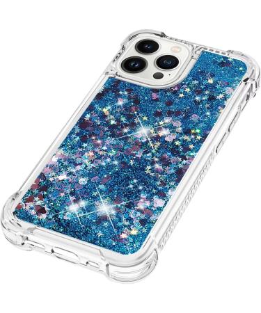 Tivenfezk Nadoli Glitzer Treisand Shell for iPhone 15 Pro Max | Shockproof Transparent TPU Quicksand Case | Blue Mobile Phone Cover - Buy Online on GoSupps.com