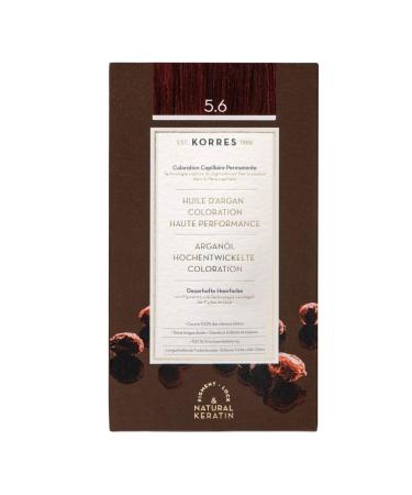 Correx Argan Oil Colorant - ammonia -free hair color light brown red 5.6 - 100% gray hair cover & vegan for a long -lasting color result