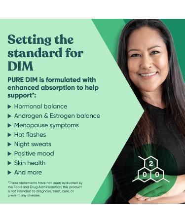 DIM Supplement 200mg for Energy, Stress Relief, Estrogen Balance & Menopause Support - 60 Vegetarian Capsules - Buy Online on GoSupps.com