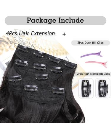 YDDM 24-Inch Clip-In Hair Extensions - Natural Black Synthetic Full Volume Hair - Affordable Easy-to-Use for Women - Buy Online on GoSupps.com