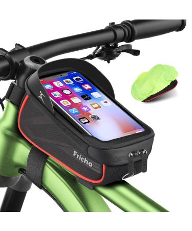 Fricho Mens Easter Gifts for Teens Adults, Bike Frame Bags Waterproof, Mountain Bike Accessories, Bicycle Phone Holder 6.5, Cycling Gadgets for Teenager, Dad Birthday Presents for him Husband