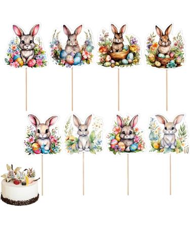 Besreey Stand Up Easter Cake Toppers | Easter Bunny Cupcake Toppers | Wafer Rice Paper Cake Toppers Dessert Toppers for Birthday Party Decorations - Buy Online on GoSupps.com