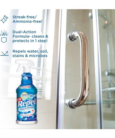 UNELKO Clean-X REPEL Glass & Surface Cleaner 32 fl. oz. (Pack of 3) - Repels Water Spots & Dirt on Glass, Mirror, Tile & Multi Surfaces - Buy Online on GoSupps.com