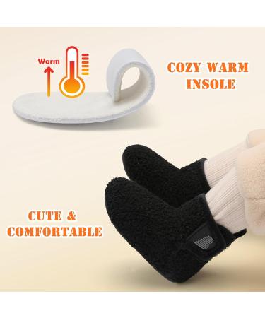 JOINFREE Baby Slippers Non-Slip Rubber Sole Cozy Home Booties - Black - Buy Online on GoSupps.com