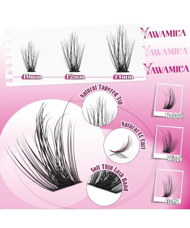 Yawamica Wispy Lash Clusters - Natural 10-14mm Fluffy Eyelash Extensions | CC Curl 40D DIY Individual Lashes (200pcs - Buy Online on GoSupps.com