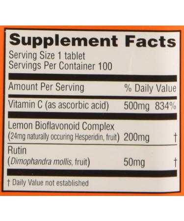 Trader Joe's Synergistic Vitamin C Complex 500mg with Bioflavonoids - 100 Tablets - Buy Online on GoSupps.com