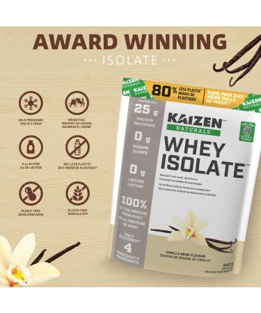 Kaizen Naturals Whey Isolate Vanilla Bean 840g Pouch - Buy Online on GoSupps.com