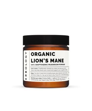 100% Organic Lion's Mane Mushroom Powder 50 Servings - 32% Beta-glucans - Calm and Focus - Hericium Erinaceus - Small Batch - Sustainably Grown in Europe - Vegan - Non-GMO - No Added Fillers