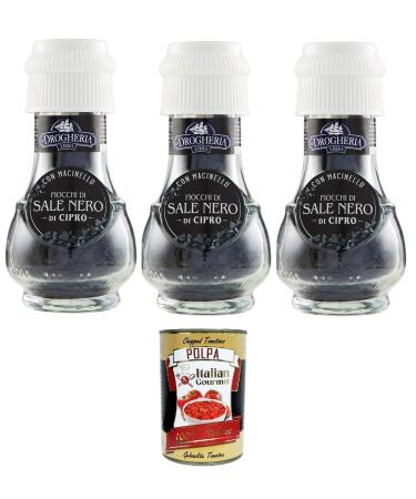 Italian Gourmet E.R. La Drogheria Cyprus Black Salt 3 x 50 g + Italian Gourmet Pulp 400 g
