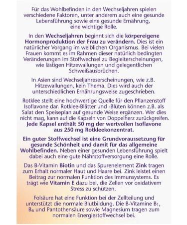 Double Heart Meno Rotklee & Nighting Cross Oil with Biotin - Women's Menopause Nutrients - 30 Vegetable Isoflavon Capsules - Buy Online on GoSupps.com