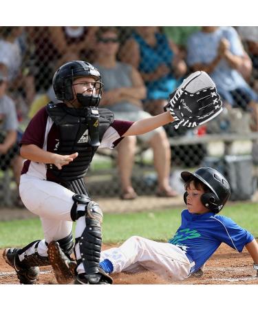 Shop Kids & Youth Baseball Gloves - Softball Mitts 9.5-12.5'' for Training - Right Hand Throw Black & White with Ball Age 3-6 - Buy Online on GoSupps.com