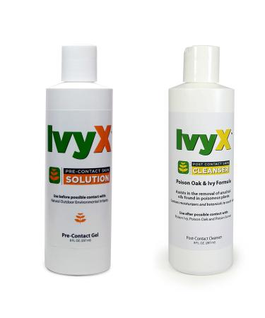 Coretex Ivyx PreContact Solution & PostContact Skin Cleanser, 8 oz Bottles, 8 Fl Oz (Pack of 1)
