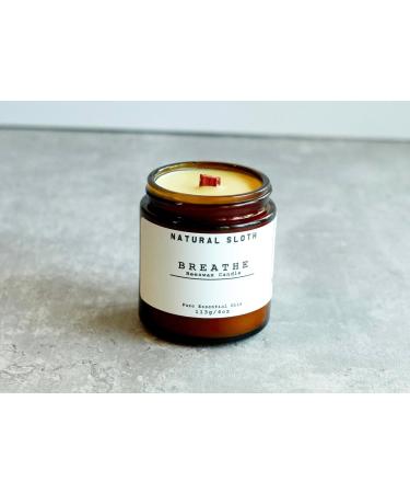 Beeswax Candles with Pure Essential Oils | Non-Toxic Wood Wick | Slow Burning | Breathe (4 oz) - Shop Internationally - Buy Online on GoSupps.com