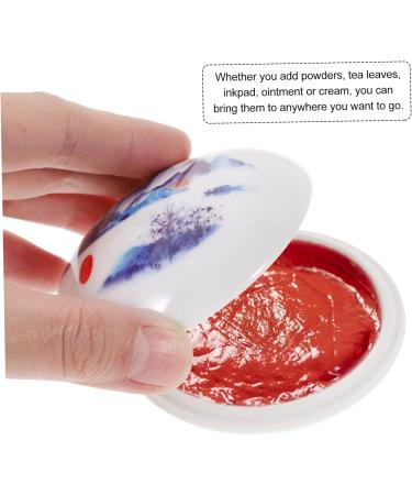 FOMIYES Ink Pad Box Lip Scrub Containers with Lids Sponge Fingerprint Ink Pads Lipstick Pots Lipstick Jars Dragonfly Decor Mini Lipstick Medicine Jar White Ceramics Cream Loose Powder 7X7cm White - Buy Online on GoSupps.com
