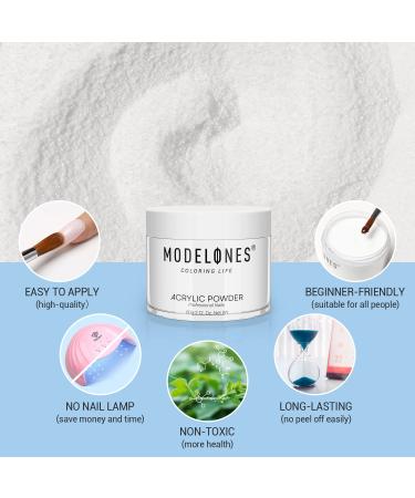 Modelones Acrylic Powder 2.12oz - Professional Clear Acrylic Nail Powder for Nail Extension, French Nail Art, 3D Flowers, and Nail Carving - Beginner-Friendly, Long-Lasting Formula - No Nail Lamp Needed - Buy Online on GoSupps.com