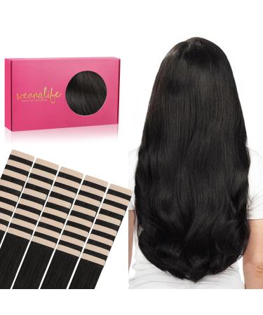 If Salife Tape Extensions Real Hair 40PCs 100g 40cm 16 inch Natural Black Hair Extension Real Hair Extensions Tape Invisible Tape In Extensions Real Hair Extensions Seidig straight tape into the 40cm-100g #1b natural black