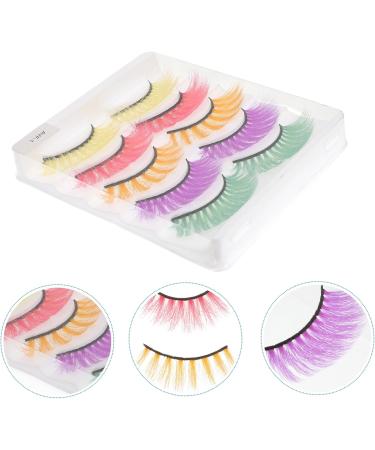 Beavorty 5 Pairs colored false eyelashes colored lashes faux lashes dramatic lashes cosplay lashes mermaid eyelashes cosplay fake eyelashes natural do it yourself Imitation 3d - Buy Online on GoSupps.com
