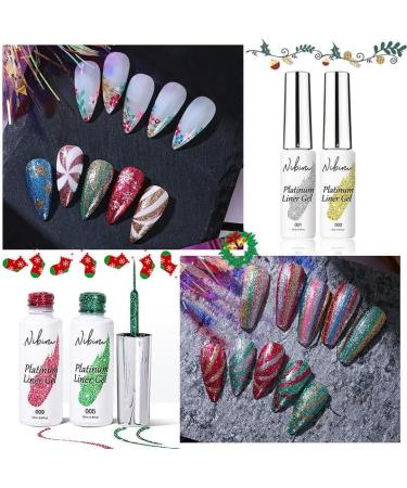 Gel Liner Nail Polish 12 Colors Kit for Hook Painting Shiny Varnish Platinum NAI Art for Christmas - Buy Online on GoSupps.com