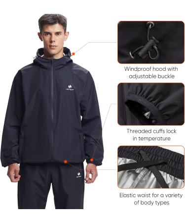 Shop Hotsuit Men's Sauna Training Suit - Sweat Jacket & Pants - Full Body Fitness Gear - Black - Buy Online on GoSupps.com
