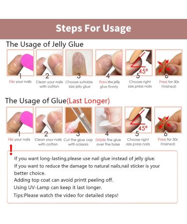 WOOXDYUK Nail Art Set - 24 Medium French Tip Press On Nails with Crystal Butterflies Imported Jelly Glue + Nail Rub & Remover for Perfect Nail Designs - Buy Online on GoSupps.com