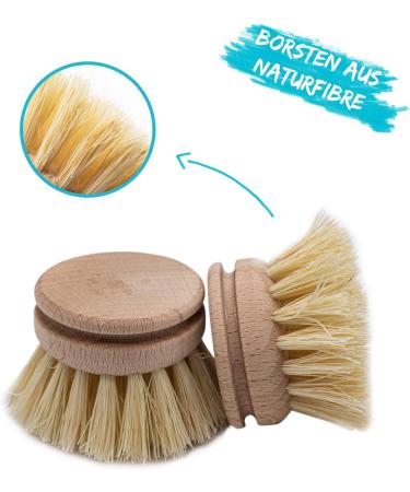 Chinchilla 4-Set Change Heads for Wash Brush | Vegan Natural Bristle Replacement Heads | Universal Flush Brush Heads | Sustainable Zero Waste Kitchen Solutions - Buy Online on GoSupps.com