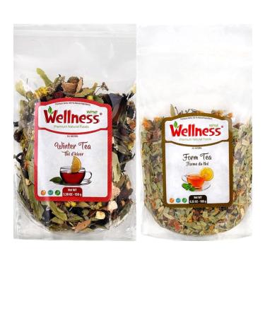 WELLNESS Aromatic Fruit Tea and Herbal Tea 2 Pack of 150g Bulk Blend with Apple Orange Peel Cinnamon - Wellness Natural Foods Herbal Tea for Soothing Relaxation Delightful Aroma & Flavor