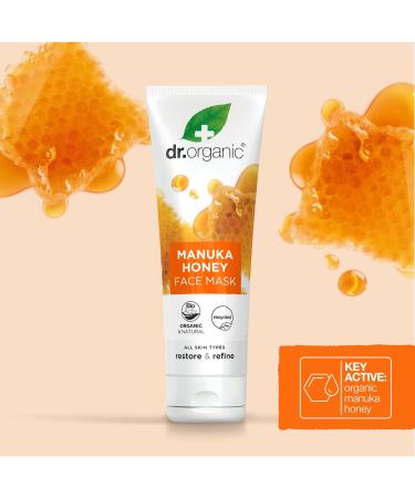 Dr. Organic Manuka Honey Face Mask - Nourishing & Natural for Men & Women | 125ml | Paraben & SLS-Free Vegetarian Eco-Friendly - Buy Online on GoSupps.com