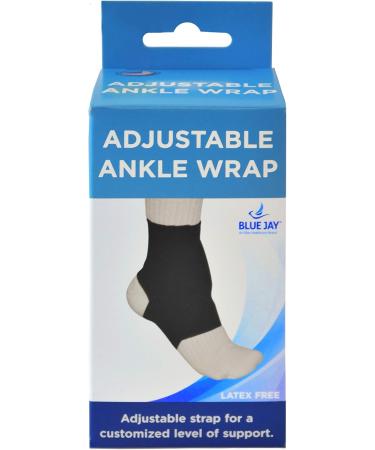Buy Blue Jay Adjustable Ankle Wrap - Elite Healthcare Brand Doctor Recommended Black Small - Perfect Fit & Support for Injury Recovery - Buy Online on GoSupps.com