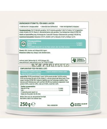 AniForte Fellharmonie coat care for dogs & cats Vitale Powder 250g - shiny coat optimal care from the inside for skin and hair supports metabolism and the immune system - Buy Online on GoSupps.com
