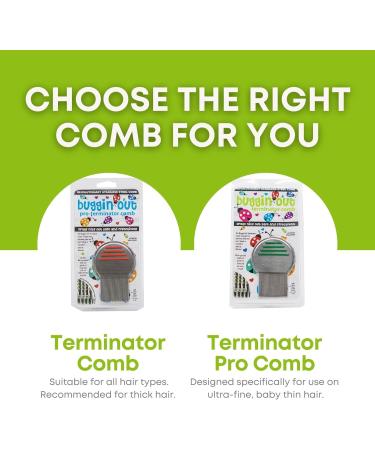 buggin out Pro Terminator Lice Comb | Stainless Steel | Perfect For Baby Fine or Thin Hair | 1-2 People - Buy Online on GoSupps.com