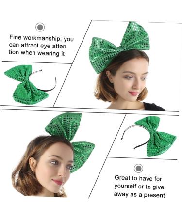 Beavorty Oversized Butterfly Headband Red Hair Accessories Sequin Headband Head Bands for Women's Hair Makeup Bowknot Headband Sequin Bow Headpiece Valentine Party Glitter Headband Green One Size Green - Buy Online on GoSupps.com
