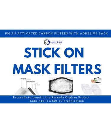 Stick On Mask Filters, PM 2.5 Activated Carbon and Anti Haze (Five Layer) Replaceable Filters (50)