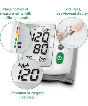Medisana BW 315 Wrist Blood Pressure Monitor - Precise Measurement with Memory & Traffic Light Scale for Irregular Heartbeat - Buy Online on GoSupps.com