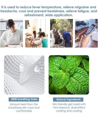 Ixaer Fever Cooling Patch 20pcs - Long-lasting 8 Hours Relief for Migraine, Muscle Ache, and Hot Flashes - Blue Forehead Cold Cooling Sticker Sheets for Adults and Kids - Buy Online on GoSupps.com