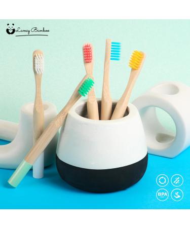 Kids Bamboo Toothbrushes (5 Pack) | Organic & Biodegradable | BPA Free Soft Bristles Toothbrushes | Eco-Friendly Natural Bamboo Toothbrush Set | Charcoal Wooden Toothbrushes Kids - 5 Pack - Buy Online on GoSupps.com