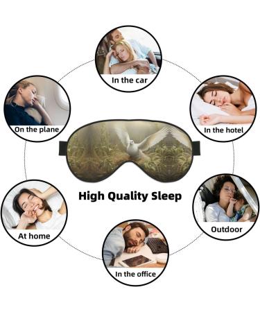SSIMOO Ultra-Soft Light-Blocking Eye Mask for Restful Sleep | Grass & Dove Print Optimal Comfort Black | International Shipping Available - Buy Online on GoSupps.com