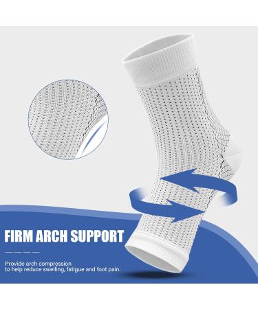 ZFSOCK Plantar Fasciitis Support Socks - Ankle Brace Compression Foot Sleeve for Pain Relief - 4 Pairs White XXL - Buy Online on GoSupps.com